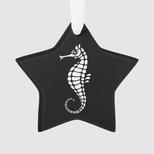 Seahorse White Ornament (voorkant)