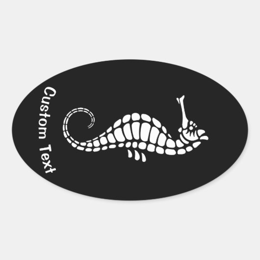 Seahorse White Ovale Sticker (Voorkant)