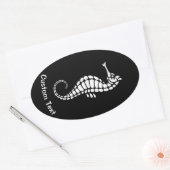Seahorse White Ovale Sticker (Envelop)