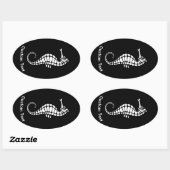 Seahorse White Ovale Sticker (Vel)