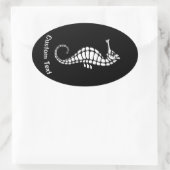Seahorse White Ovale Sticker (Tas)