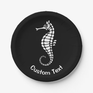 Seahorse White Papieren Bordje