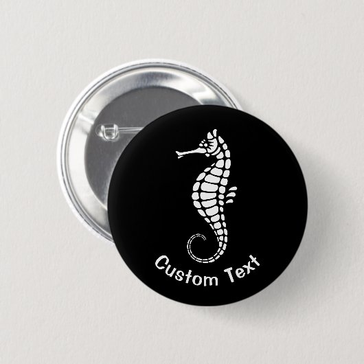 Seahorse White Ronde Button 5,7 Cm (Voorkant /achterkant)