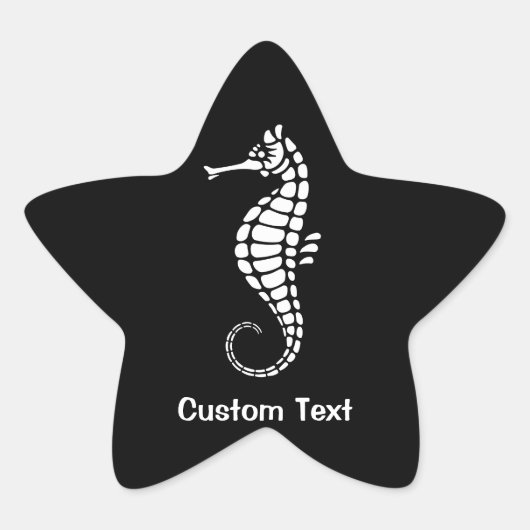 Seahorse White Ster Sticker (Voorkant)