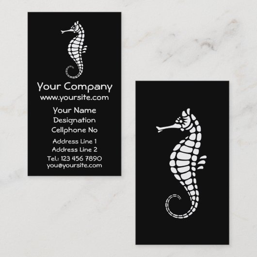 Seahorse White Visitekaartje (Voorkant / Achterkant)