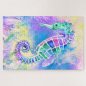 Seahorse - Wonderful Underwater Life - Schilderen Legpuzzel (Horizontaal)