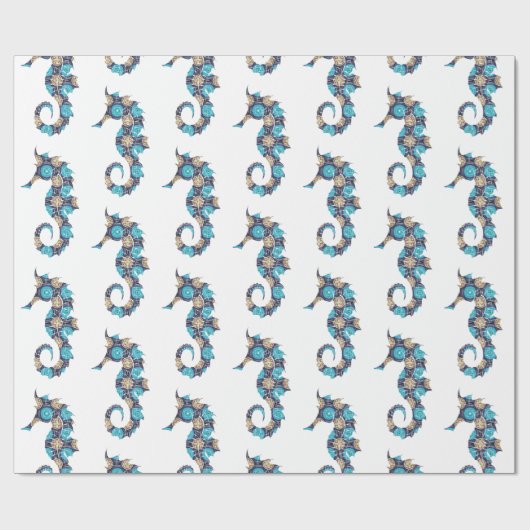 Seahorse Wrapping Paper Cadeaupapier (Vlak)