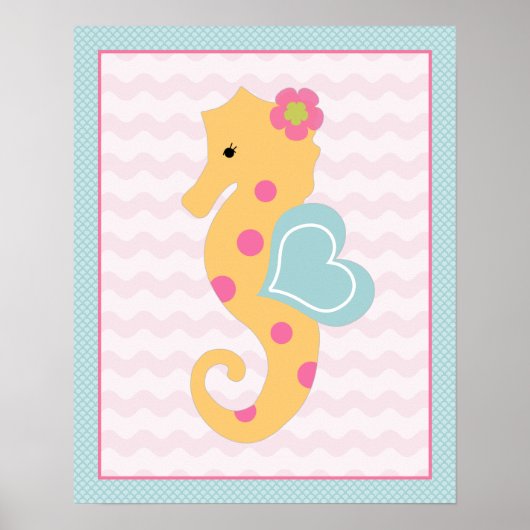 Seahorse Zee Poster Sweet Girl Life Seahorse Art (Voorkant)