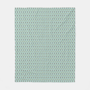 Seahorse Zigzag Pattern Aquamarine Fleece Blanket Deken