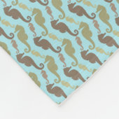 Seahorse Zigzag Pattern Aquamarine Fleece Blanket Deken (Hoek)