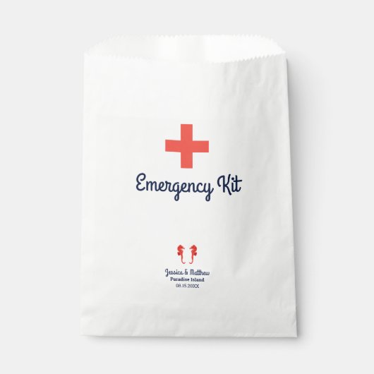 Seahorses Emergency Kit voor bruiloft welkomsttas Bedankzakje (Voorkant)
