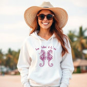 Seahorses-Fisherman Core-Hawaiian Tropical-Wine Hoodie