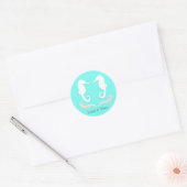 Seahorses Modern Wedding Envelope Sticker (Envelop)