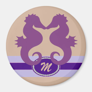 SeaKiss-monogrammed-Paarse deurmerker Magneet