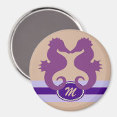 SeaKiss Monogrammed Paarse Stateroom Deurmarkering Magneet (Voorkant / Achterkant)