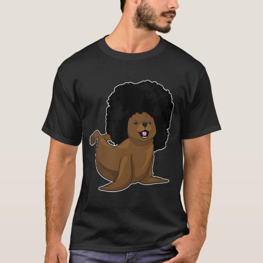 Seal Afro Hairs T-shirt (Voorkant)