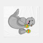 Seal as Musician with Maracas Fleece Deken (Voorkant (Horizontaal))