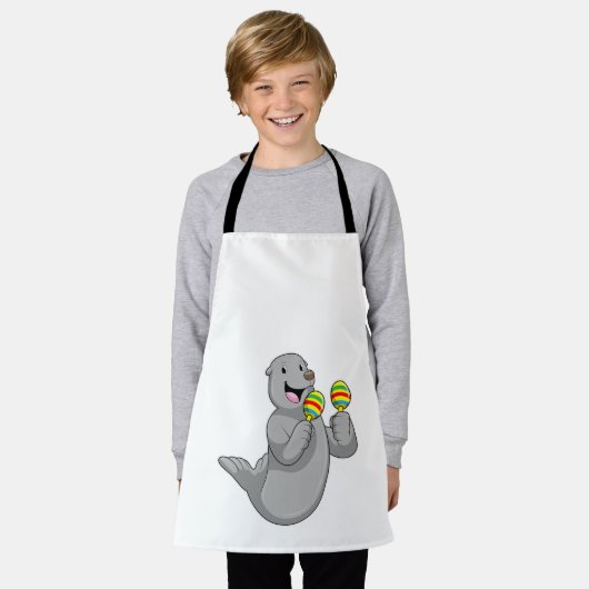 Seal as Musician with Maracas Schort (Gedragen)