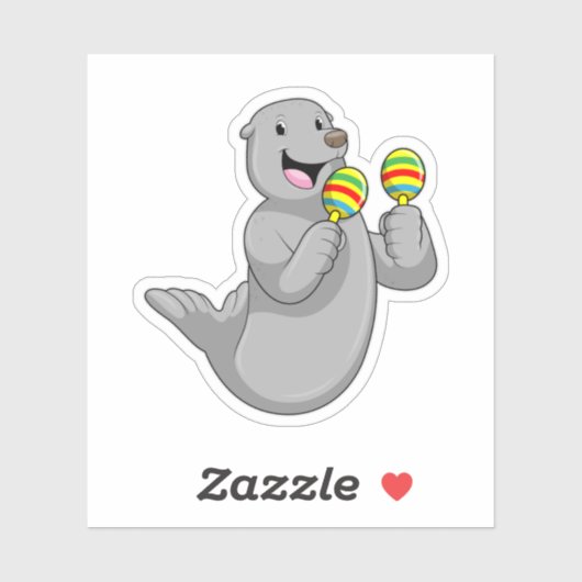 Seal as Musician with Maracas Sticker (Vel)