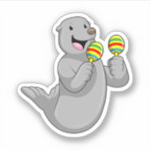 Seal as Musician with Maracas Sticker (Voorkant)