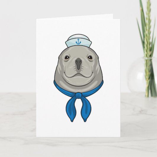 Seal as Sailor with Sailor hat Kaart (Voorkant)