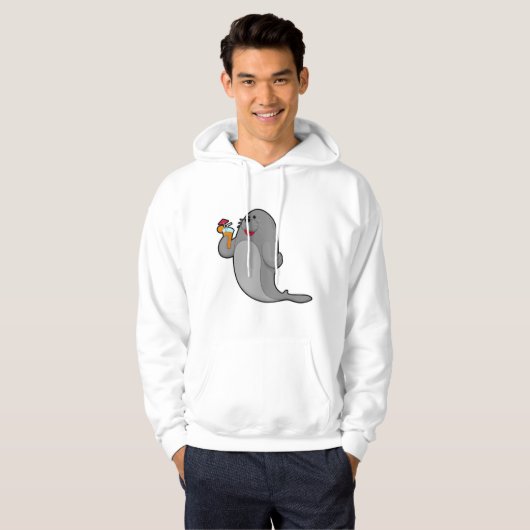 Seal at Drinking with Juice Hoodie (Voorkant volledig)