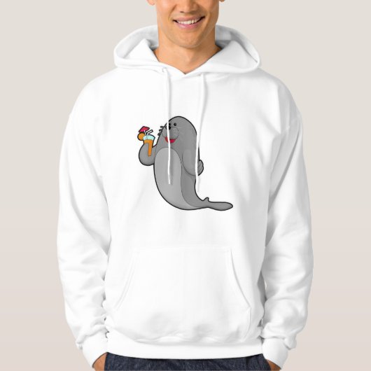 Seal at Drinking with Juice Hoodie (Voorkant)