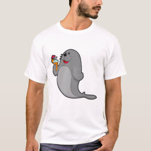 Seal at Drinking with Juice T-shirt