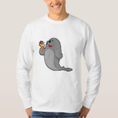Seal at Drinking with Juice T-shirt (Voorkant)