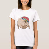 Seal at Swimming with Swimming goggles T-shirt (Voorkant)