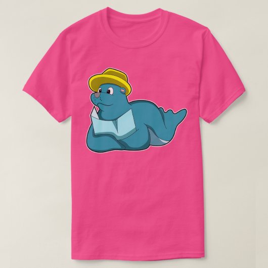 Seal at Walking with Map T-shirt (Design voorkant)