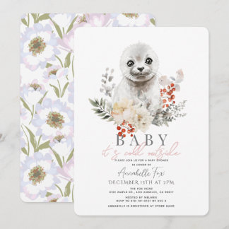 Seal Baby Het is koud buiten Baby shower Kaart