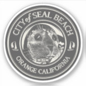 SEAL BEACH - ORANJE CALIFORNIË STICKER (Voorkant)