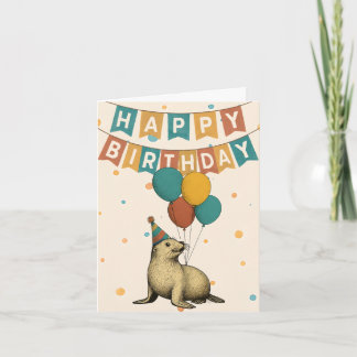 Seal Birthday Kaart - Schattige feestbeest