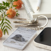 Seal - Dierlijk Afbeelding Acryl Rechthoek Sleutel Sleutelhanger (Voorkant Rechts)