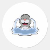 Seal in Water Ronde Sticker (Voorkant)