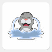 Seal in Water Vierkante Sticker (Voorkant)
