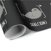 Seal Ion Funny Zee Lion Pun Dark BG Cadeaupapier (Rol Hoek)