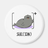 Seal Ion Funny Zee Lion Pun Magneet (Voorkant)