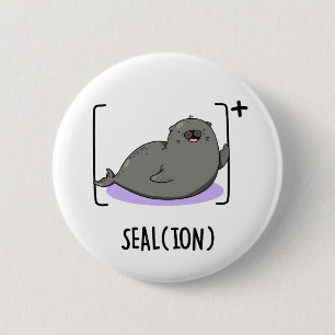 Seal Ion Funny Zee Lion Pun Ronde Button 5,7 Cm