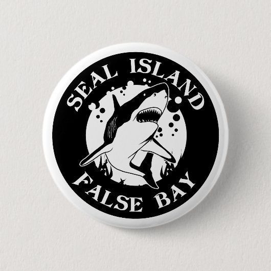 Seal Island False Bay - Duiken met haaien Ronde Button 5,7 Cm (Voorkant)