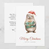 Seal Kerstmis Groeten Feestdagenkaart (Voorkant / Achterkant)