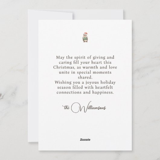 Seal Kerstmis Groeten Feestdagenkaart (Achterkant)