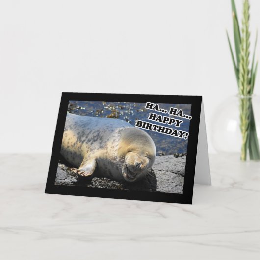 Seal Laughing Ha Ha Happy Birthday Kaart (Voorkant)