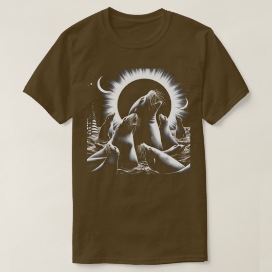 Seal Lover Zee Zonsverduistering van 8 april 2024  T-shirt (Design voorkant)