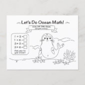 Seal Ocean Math Coloring Postcard Briefkaart (Voorkant)