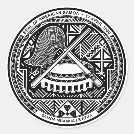 Seal of American Samoa  Ronde Sticker (Voorkant)