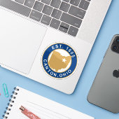 Seal of Canton, Ohio, USA Sticker (Laptop met iPhone)