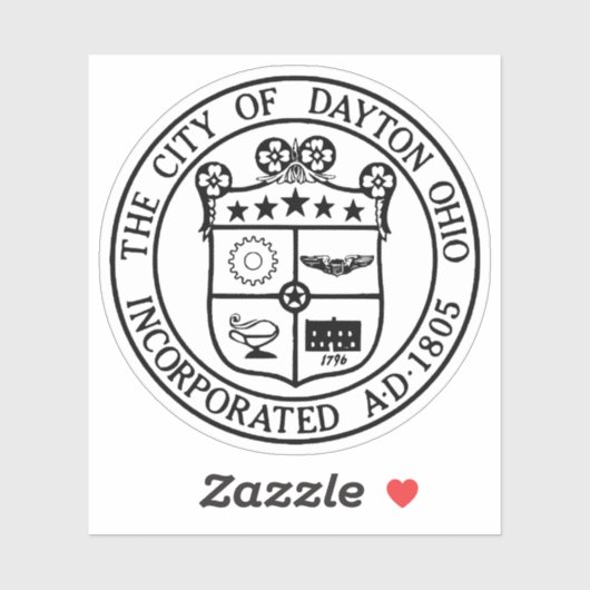 Seal of Dayton, Ohio, USA Sticker (Vel)