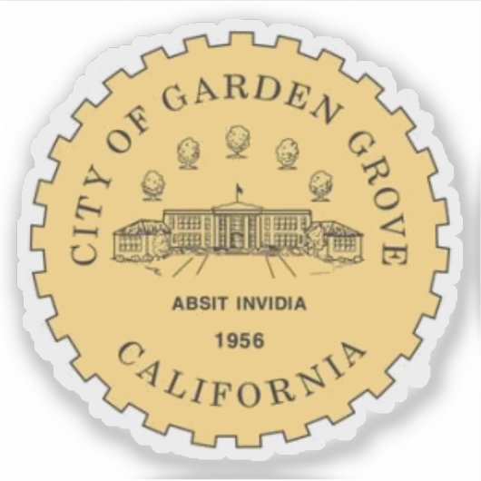 Seal of Garden Grove, California, USA Sticker (Voorkant)